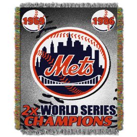 Mets CS OFFICIAL Major League Baseball; Commemorative 48"x 60" Woven Tapestry Throw by The Northwest Company