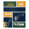 [Personalization Only] OFFICIAL NBA Colorblock Silk Touch Throw Blanket - Utah Jazz