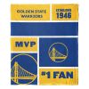 [Personalization Only] OFFICIAL NBA Colorblock Silk Touch Throw Blanket - Golden State Warriors