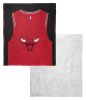 [Personalization Only] OFFICIAL NBA Jersey Silk Touch Sherpa Throw Blanket - Bulls